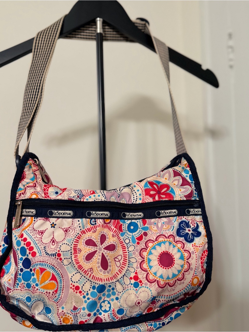 LeSportsac Multicolor Floral Paisley Crossbody Bag in Navy Trim